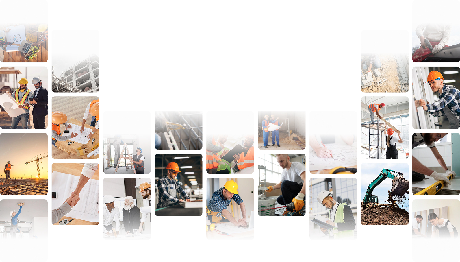 Photos of construction workers