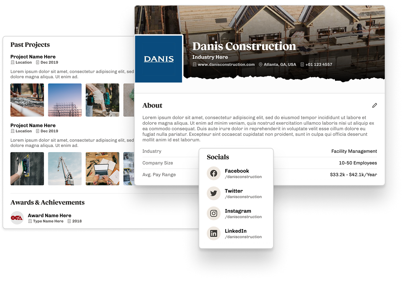 employer profile view example