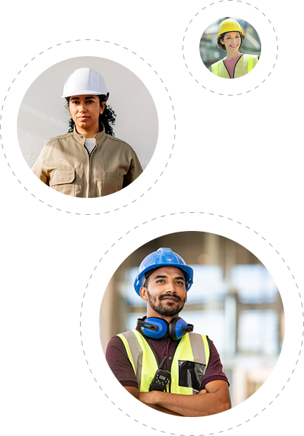 Construction workers on site